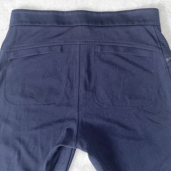 ATHLETA Womens Pants Size 4 Ponte Moto 2 Navy Zippered Pockets Full Length - Picture 5 of 13